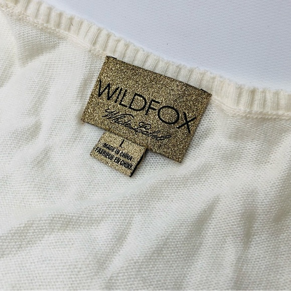 Wildfox White Label Angora Cream Sweatern Sequin Red Heart Valentine Love, Large - Picture 3 of 13